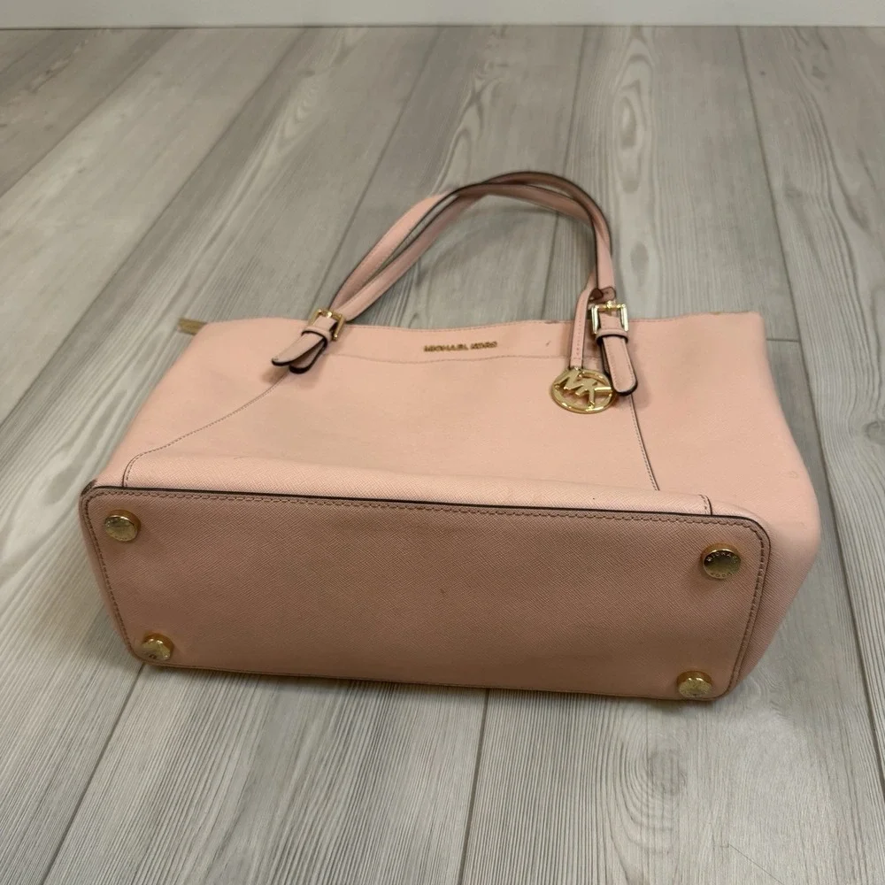 Michael Kors Ciara Zip Tote Bag Pink‎ Saffiano Leather Shoulder Bag & Wallet
